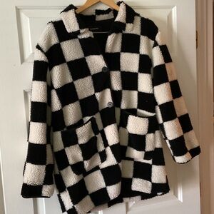Checkered Black and White Bomber Jacket